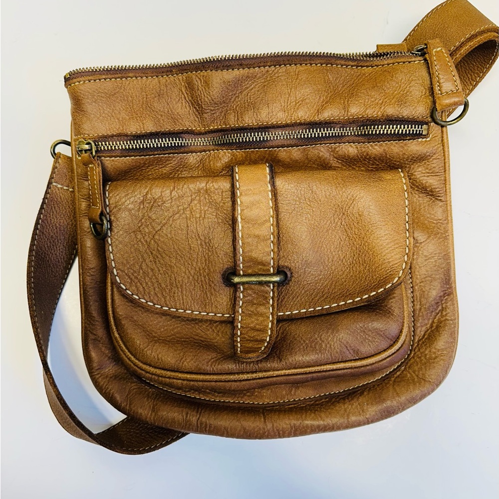 Roots Canada Brown Leather Crossbody Bag